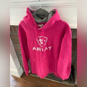 Girls Ariat XL Pink and White Warm Cozy Hoodie Western Country Life Cowgirl